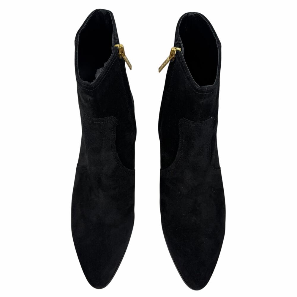 Veronica Beard Ames Suede Block Heel Ankle Boots Black Size 8M - Picture 5 of 13